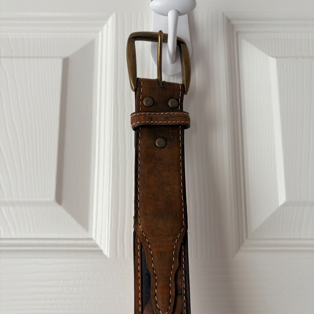 Nocona Belt Co Mens 44 Brown Leather Camo  Belt N24998222 - Picture 2 of 10
